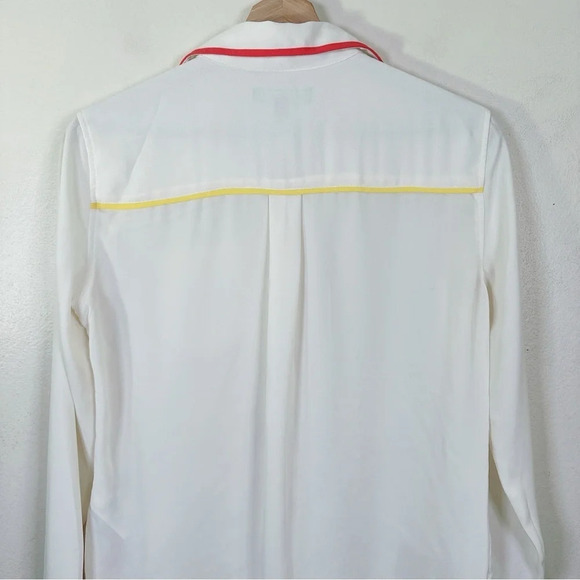 Banana Republic Womens Size Xsmall Color Accents Button Up Blouse Ivory Color - Picture 12 of 16